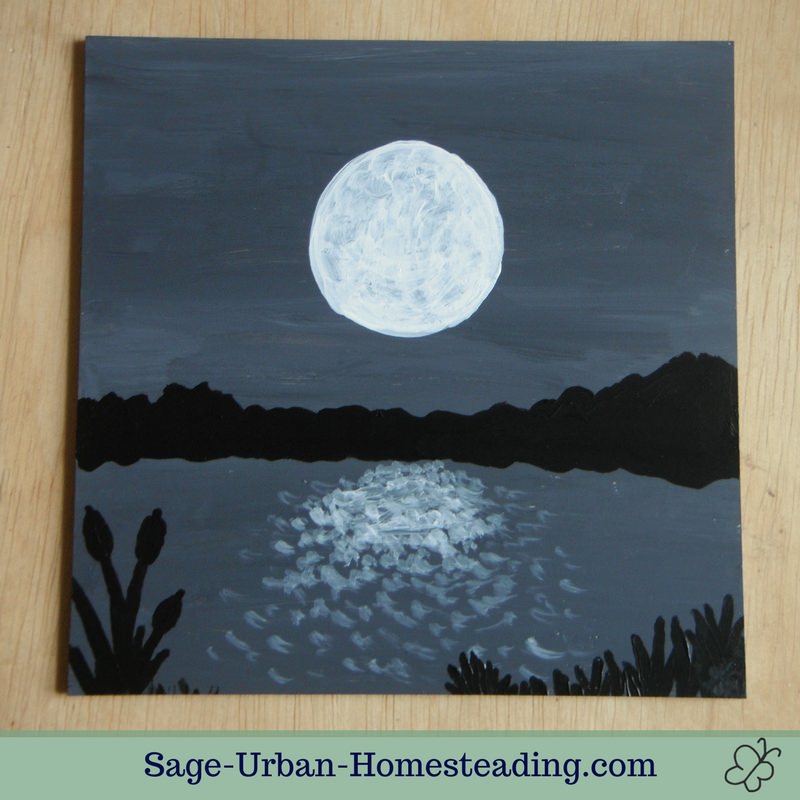 painting: moon over water