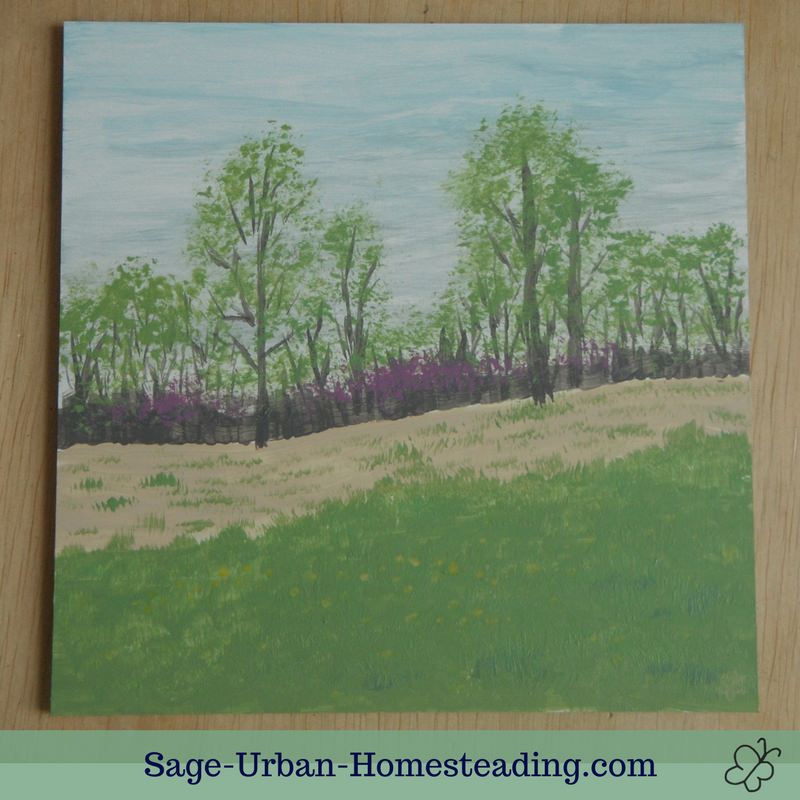 painting: spring forest and field