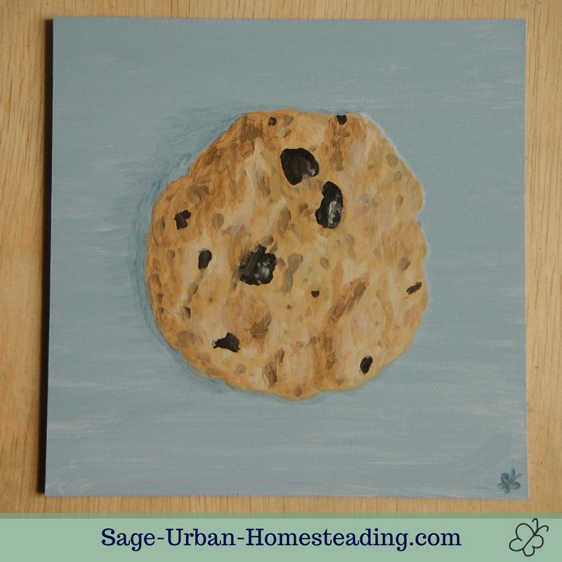 painting: chocolate chip cookie