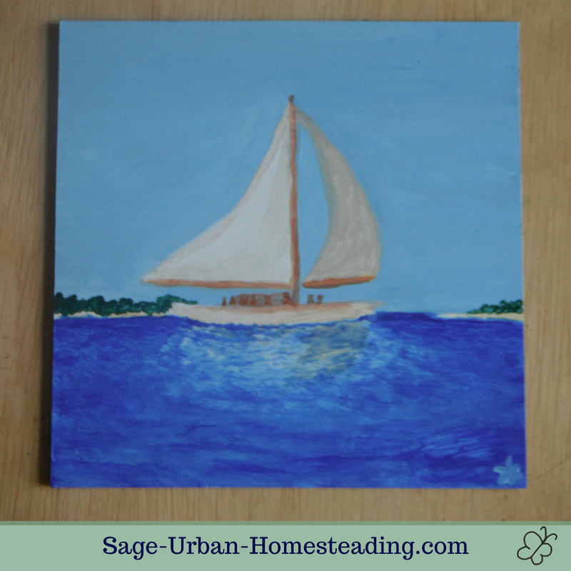 painting: skipjack sailboat