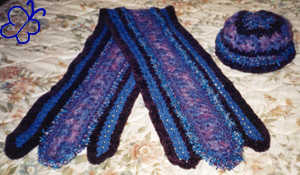 fancy crochet hat and scarf