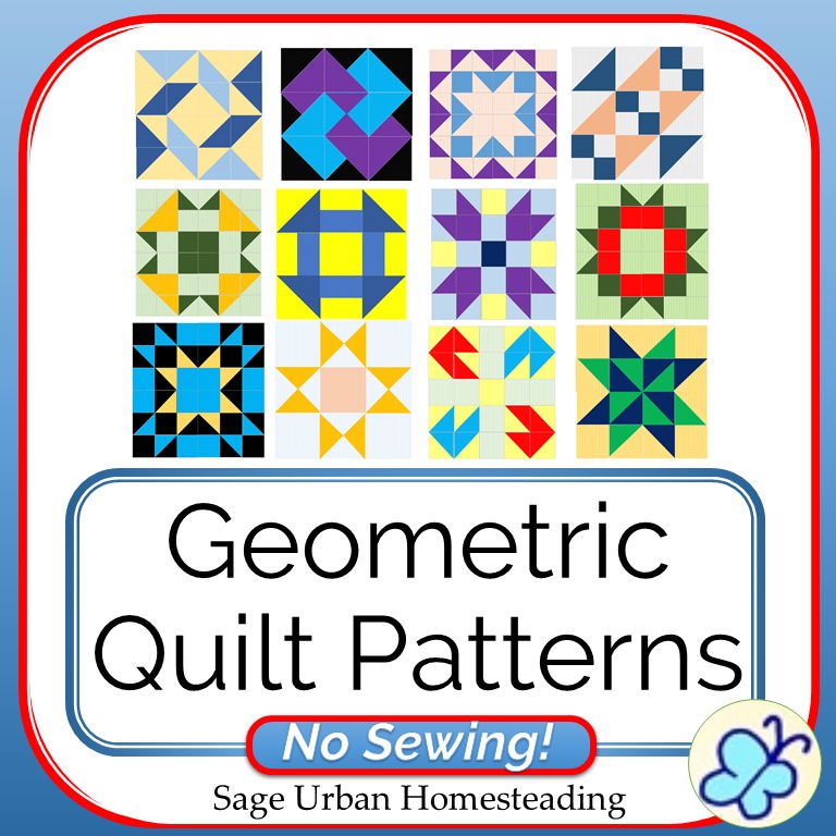 Geometric Quilt Squares Embroidery Designs