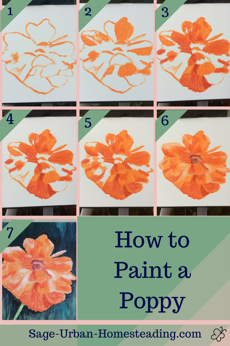 how to paint a poppy