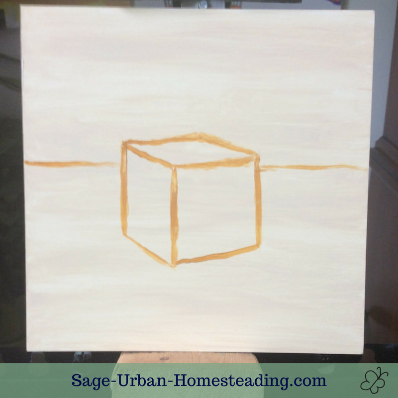 cube outline painting