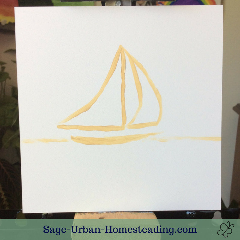 sailboat outline painting