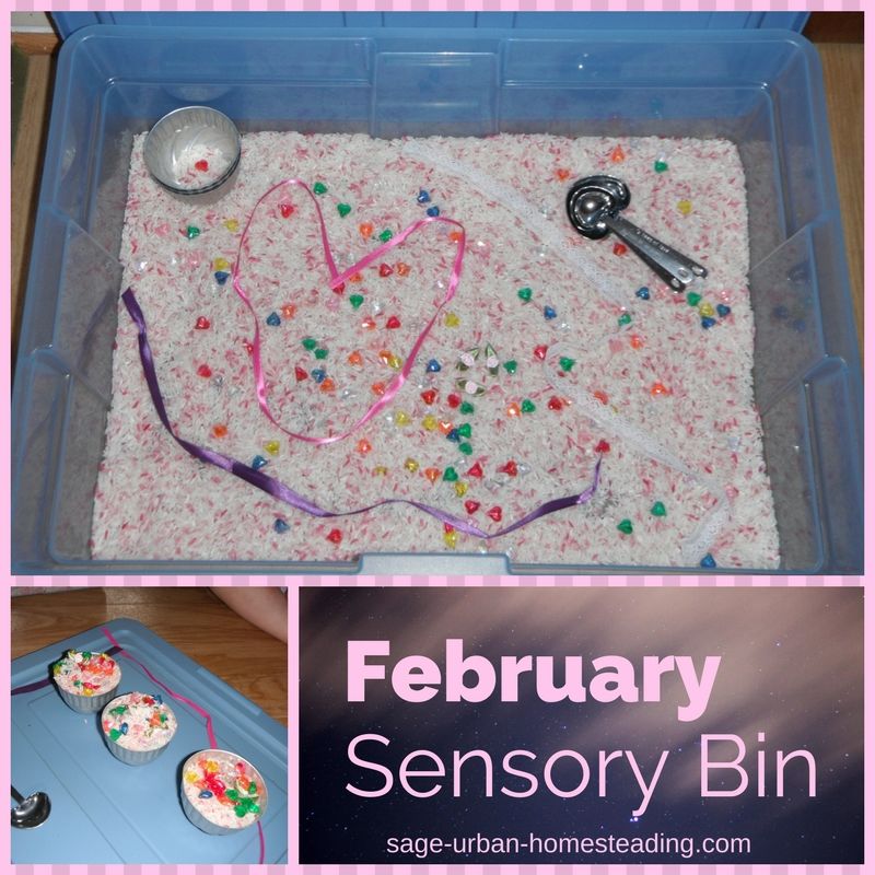 February sensory bin