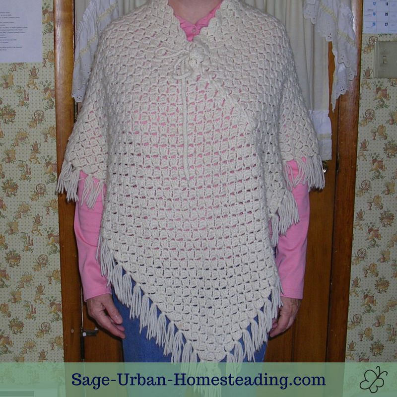 vintage crochet poncho