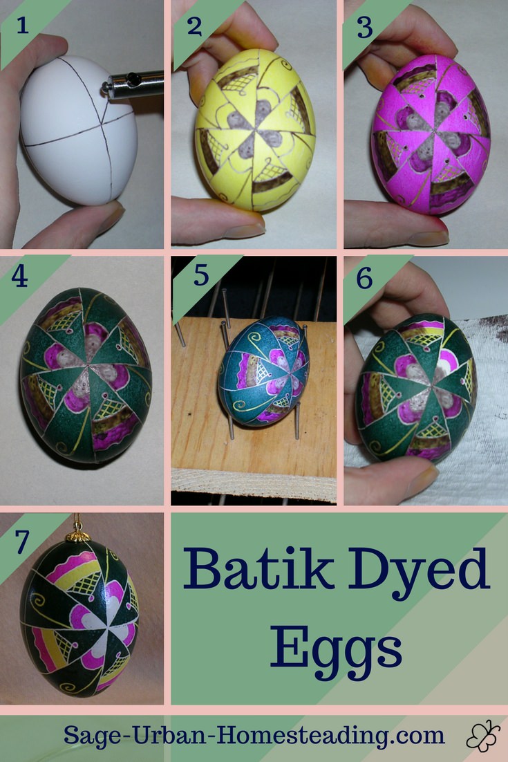 Batik dyed eggs steps