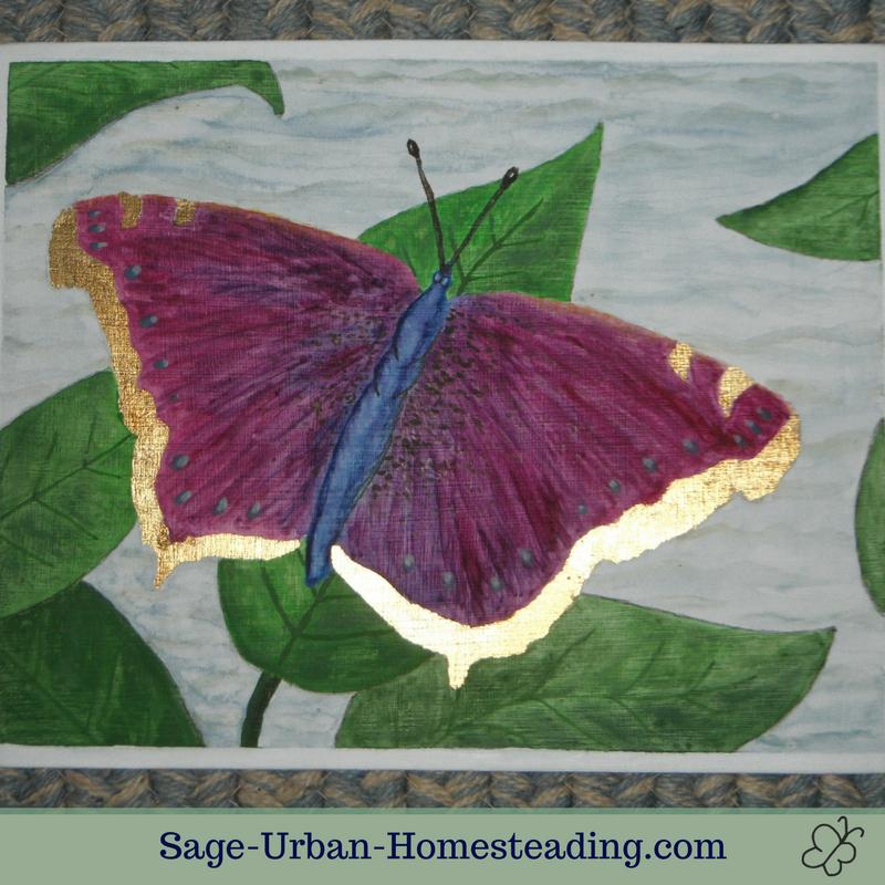 egg tempera butterfly painting