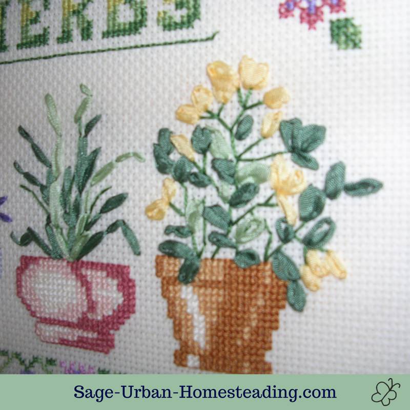 herb embroidery detail