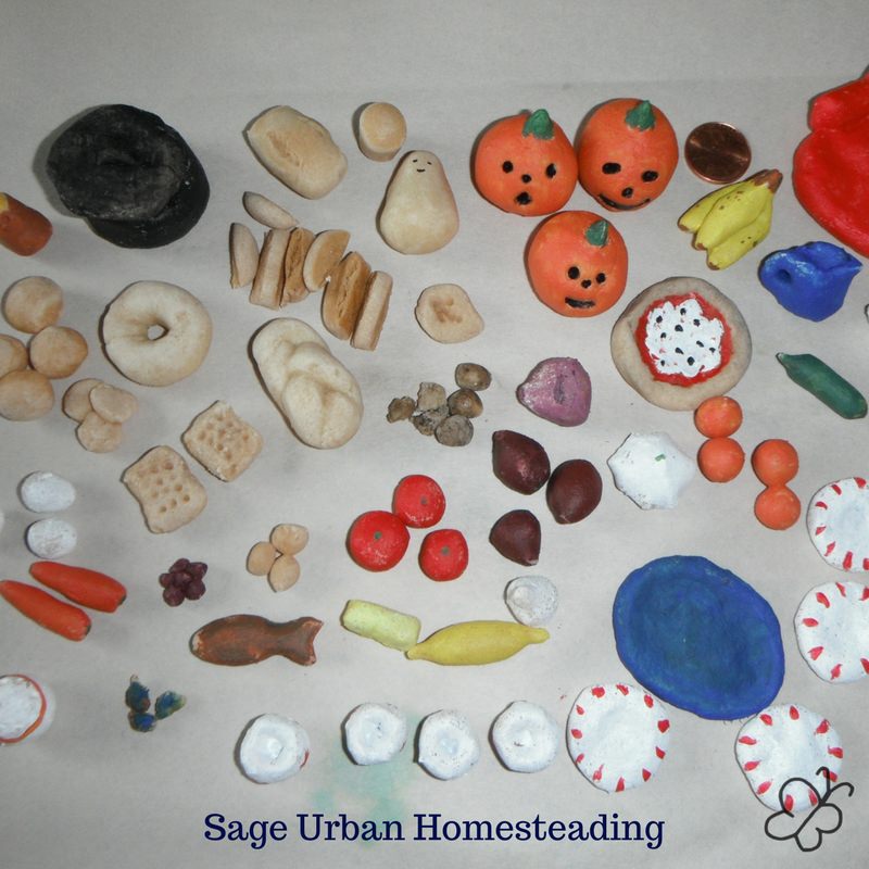 painted bread dough dollhouse props