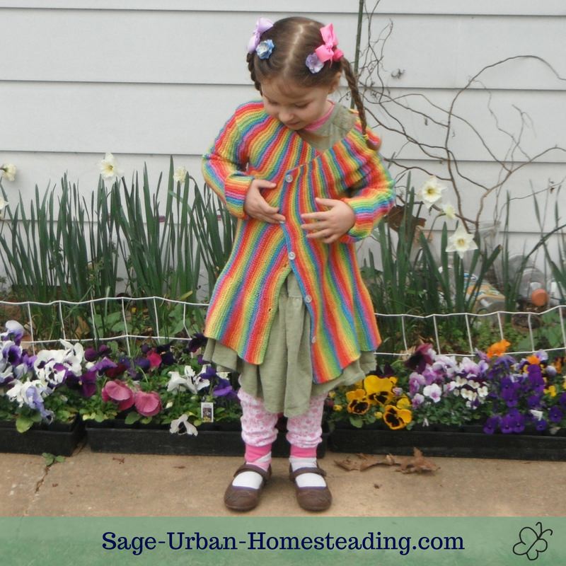 rainbow stripes child knit sweater