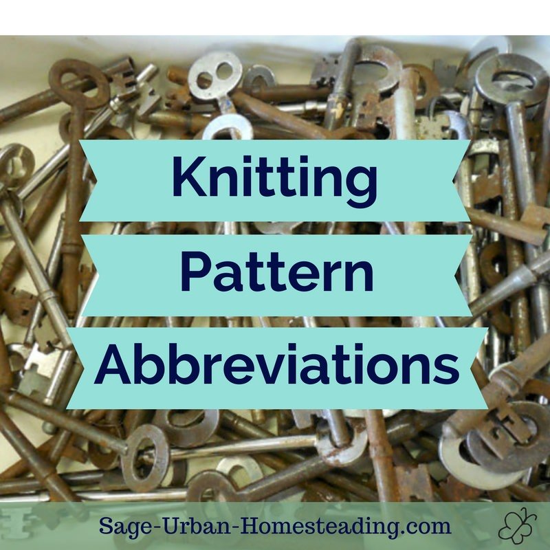 knitting pattern abbreviations