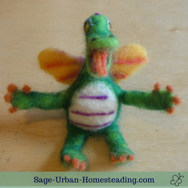 needle felted dragon