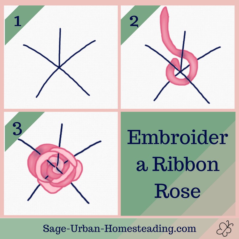 ribbon rose in 3 steps