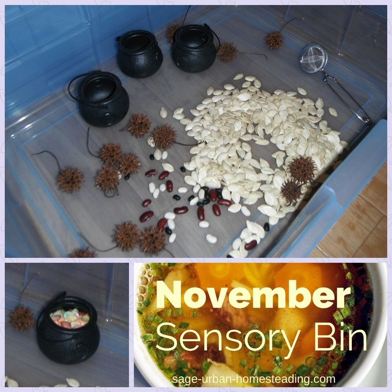 November sensory bin