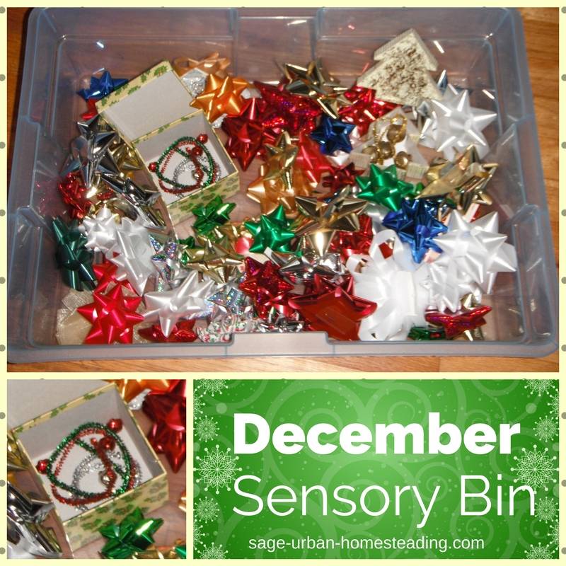 December sensory bin