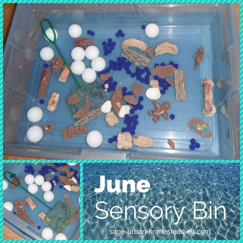 June sensory bin