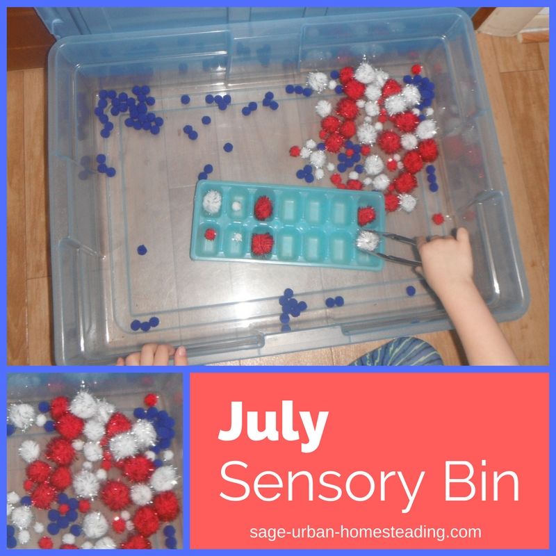 July sensory bin